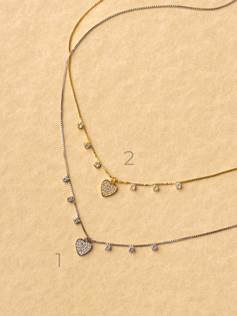 Cadena Zircon Heart